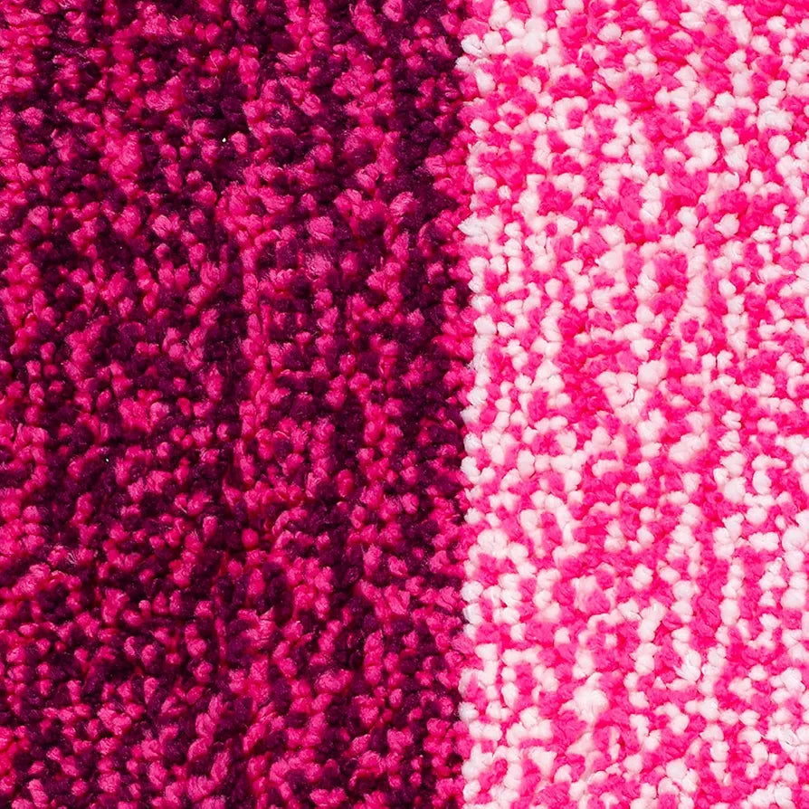 Saral Home Microfiber Striped Rectangle Shaped Anti-Skid Bath Mats Colour Pink (Pack of 2)