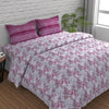 Huesland by Ahmedabad Cotton 144 TC King Size Bedsheet Cotton with 2 Pillow Covers | Grid | Burgundy, Grey & White