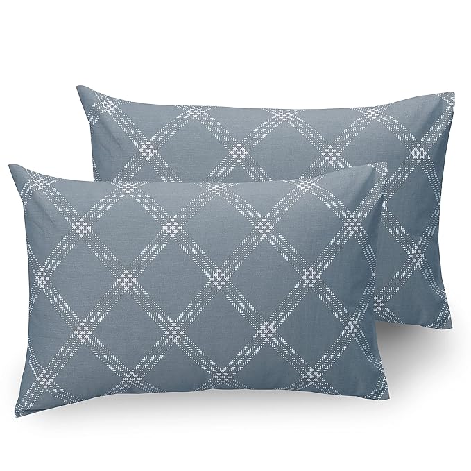 Huesland by Ahmedabad Cotton 186 TC Cotton Pillow Cover Set of 2 | Grey