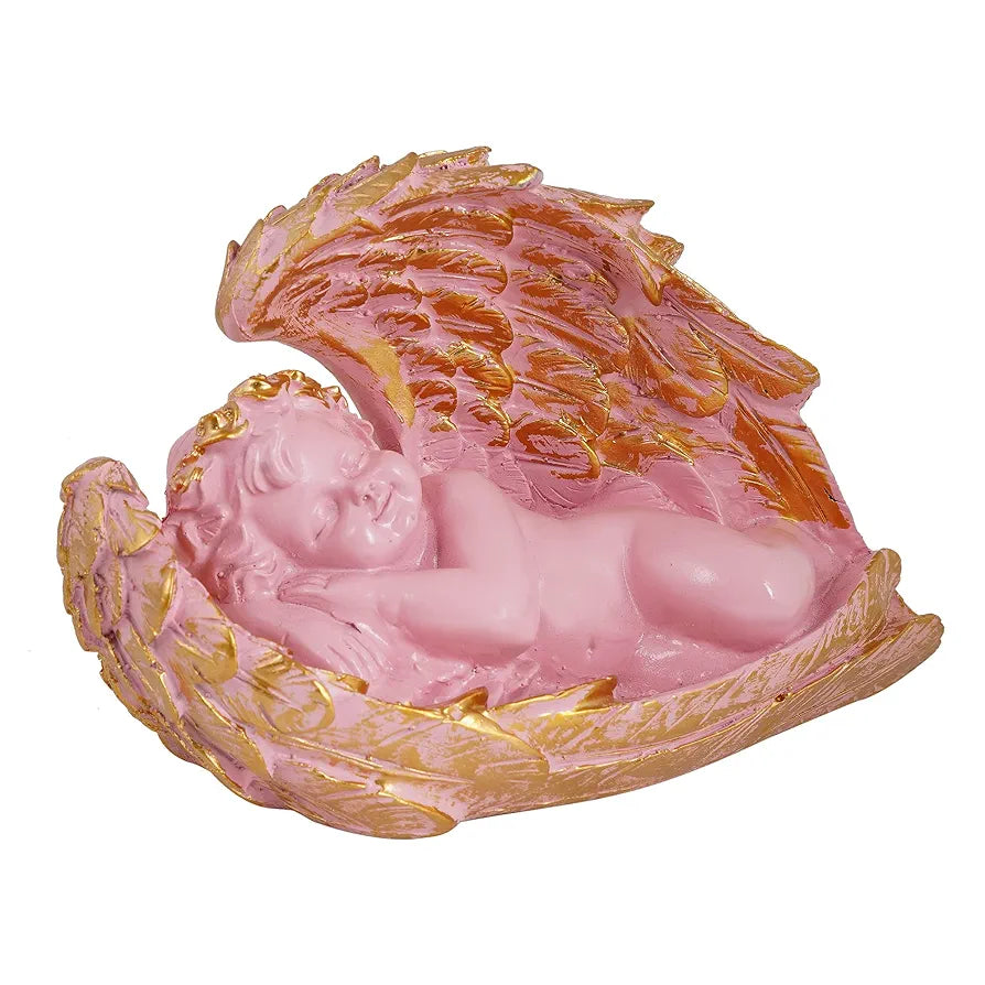 Zart Angel Girl Showpiece for Home Decor Winged Fairy Statue Angel Pink SHG