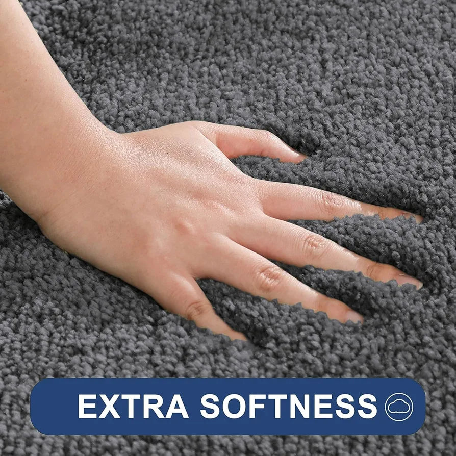Luxe Home International Runner Super Soft Anti Skid Newman Rug For Bedroom  Rectangular Colour Grey