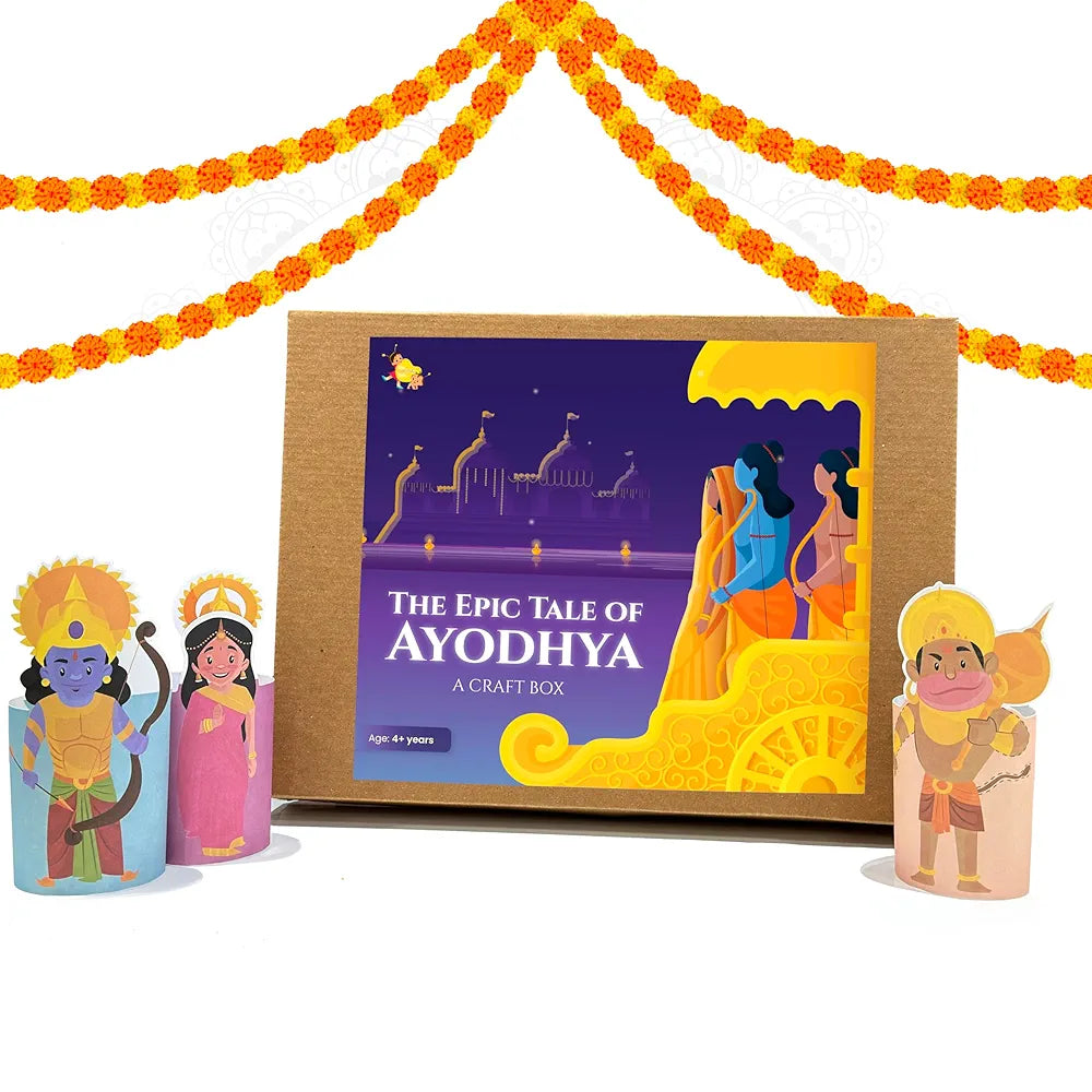 The Curious Bees - The Epic Tales of Ayodhya | 7 Activities Included | Activity Box for Kids, Craft Kit, Educational Kit, Fun & Learning Activity | Gift Hampers, Multicolor