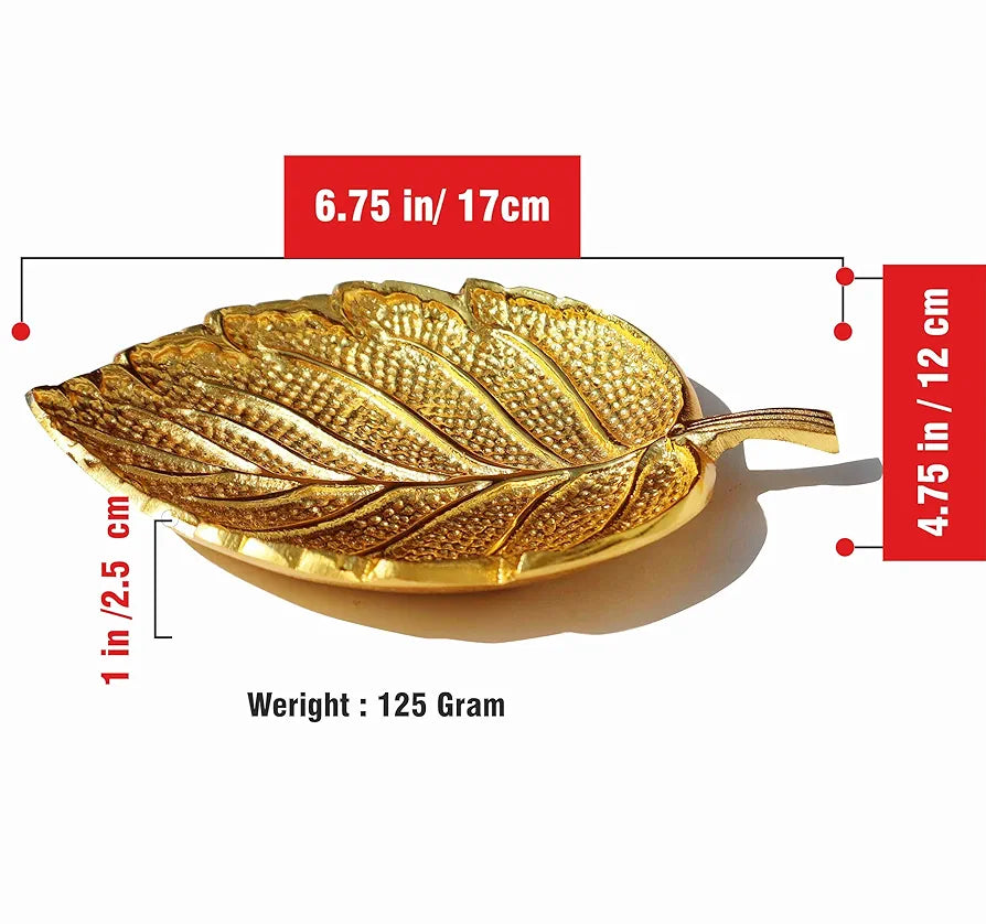 Pure Source India Leaf Design Aluminum Agarbatti Stand/Incense Holder Gold