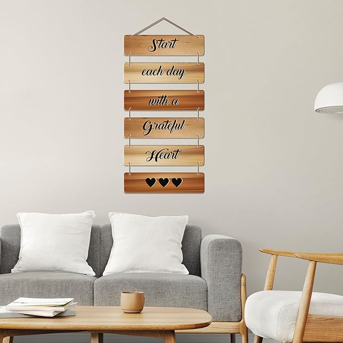 Artvibes Decorative Wall Hanging Wooden Art Decoration Item | Quotes Decor Item | Mdf Wall Decoration | Set of 6