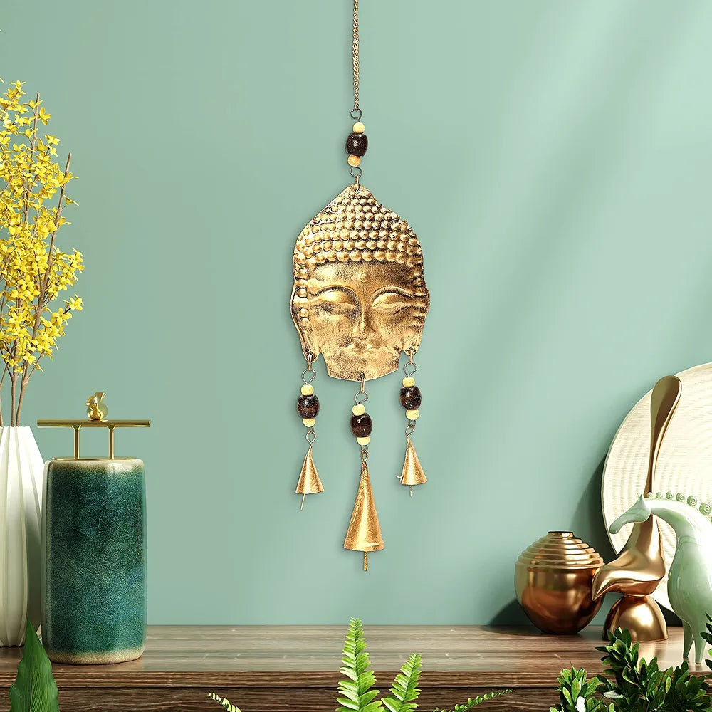 Duli Metal Budha Windchime Wall Hanging Feng Shui