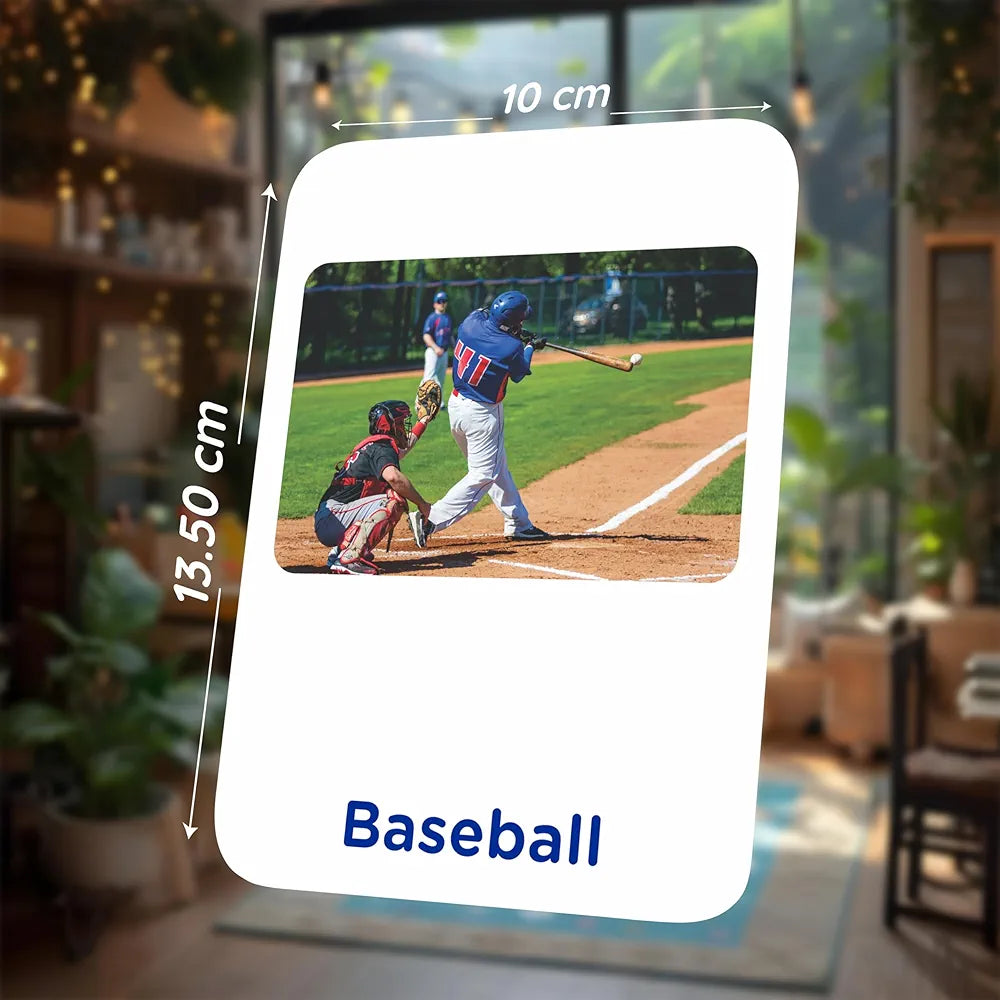 SPARTAN KIDS® Sports Flash Cards for Kids | 28 Early Learning Flash Cards Easy & Fun Way of Learning 1 Year to 6 Years Babies