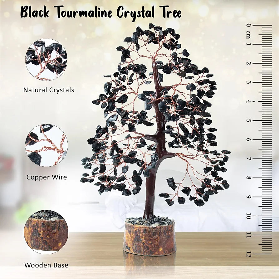 Bezavo Black Tourmaline Crystal Tree Copper Wire