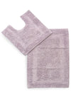 Sashaa World Solid Anti-skid Cotton Bathmat And Contour Set For Bathroom Colour Lilac (Pack of 2)