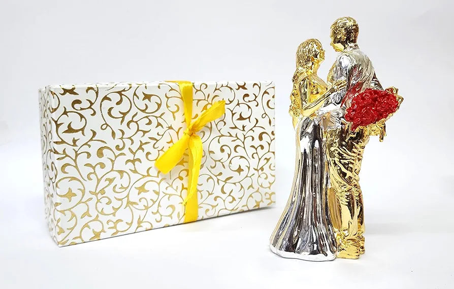 Gold Art India Couple Figurine Gold-Silver Plated Finish