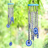 Evil Eye Wind Chimes for Living Room and Bedroom Silver 5-Pipe Wind Chime -013