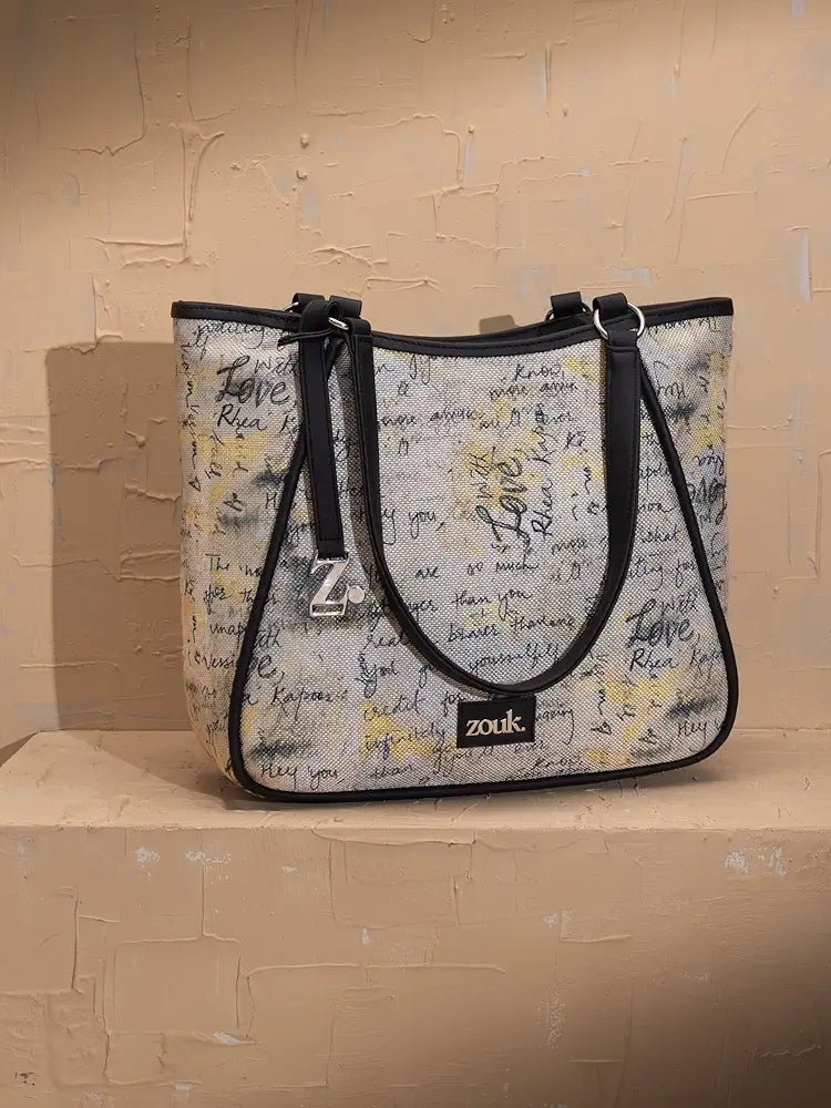 Zouk Naisha Tote Bag With Jute & Leather