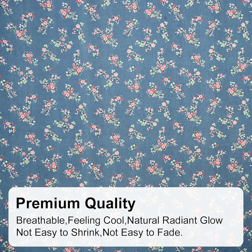 Fresh From Loom Anti Fade Floral Print 240 TC Microfiber King Size Fitted Bedsheet with 2 Pillow Covers Greyish-Blue