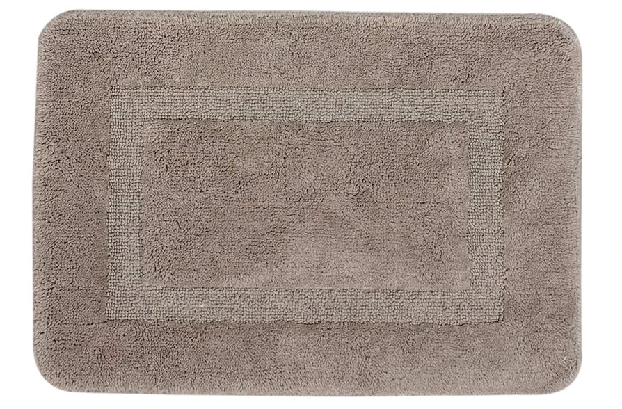 Saral Home Cotton Anti Slip Bathmat Set with Contour Colour Grey (Pack of 2)
