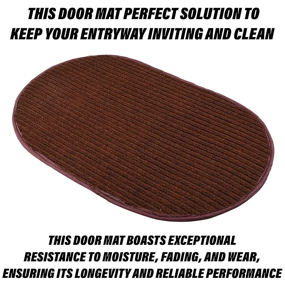 Kuber Industries Door Mat Oval Shape Door Mat Door Entrance Mat Colour Brown
