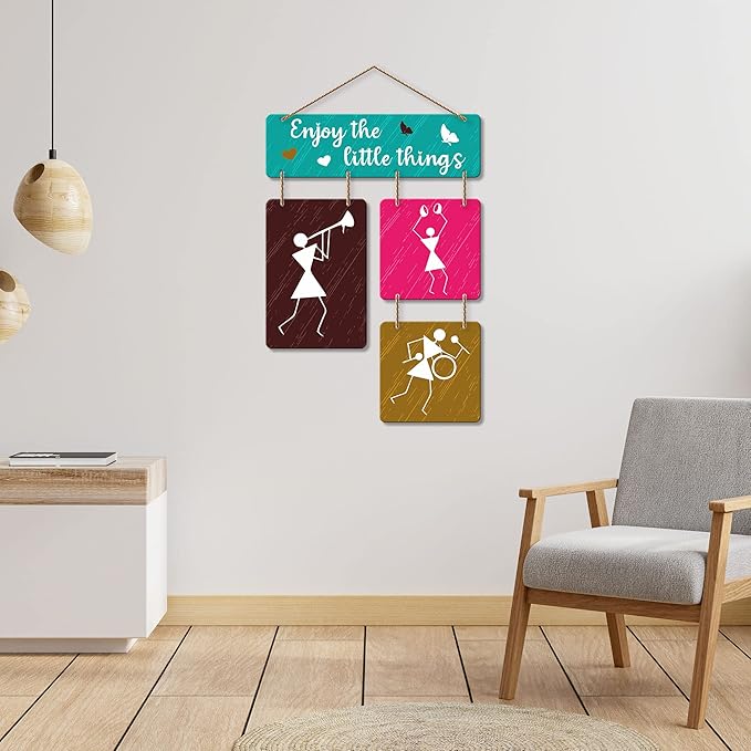 Artvibes Enjoy the Little Things Decorative Wall Art Mdf Wooden Wall Hanger for Living Room