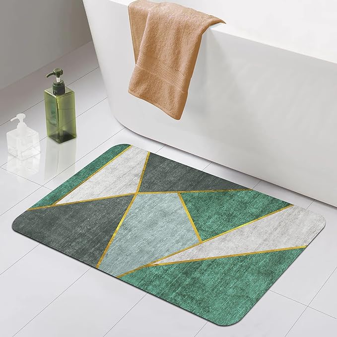 Story@Home Bathroom Mat Aqua Collection Door Mat Anti-Slip Bath Mat Green Colour
