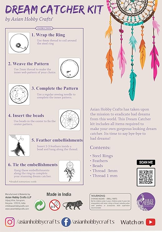 Asian Hobby Crafts Diy Dream Catcher Kit | Medium B