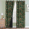 Cloth Fusion Blackout Printed Premium Door Curtains 7 Feet Long Set of 2 Green Dream