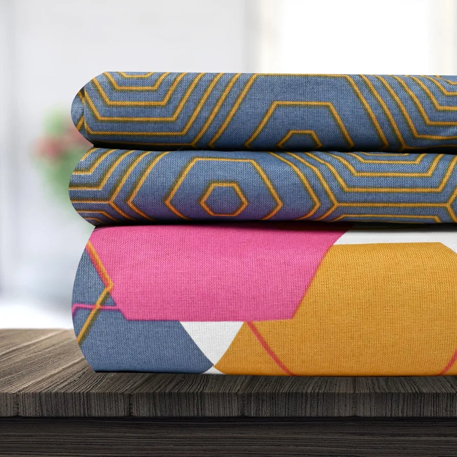 Divine Casa 144 TC Cotton Bedsheet for Double Bed with 2 Pillow Cover