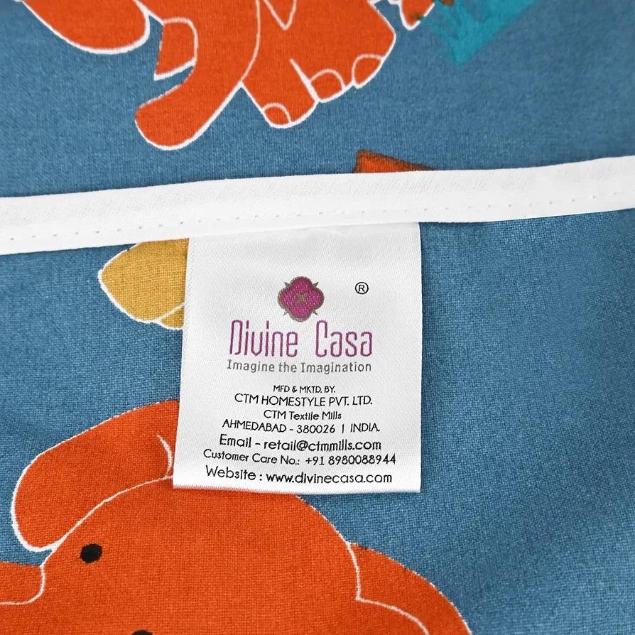 Divine Casa Pure Cotton Printed Single Dohar for Newborn Baby 120 GSM Soft & Lightweight Throw Blanket Colour Iris Deep