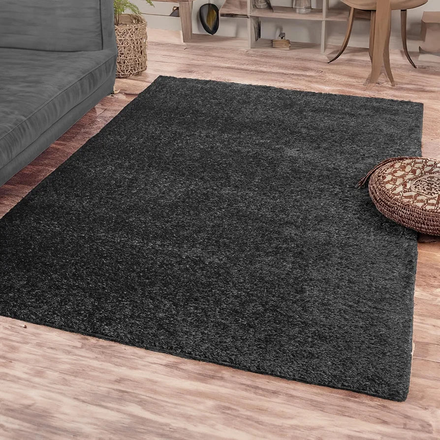 Ishro Home Premium Fuzzy Shag Carpet For Hall Rugs For Living Room Carpets For Living Room Colour Ash Grey 3x5 Fts