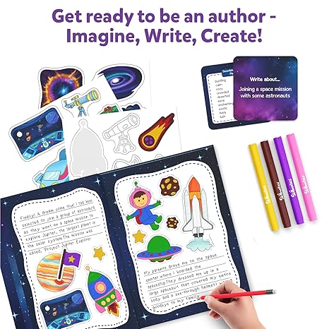 Skillmatics Storybook Art Kit Space Explorers Art Kit for Kids Write & Create Storybooks