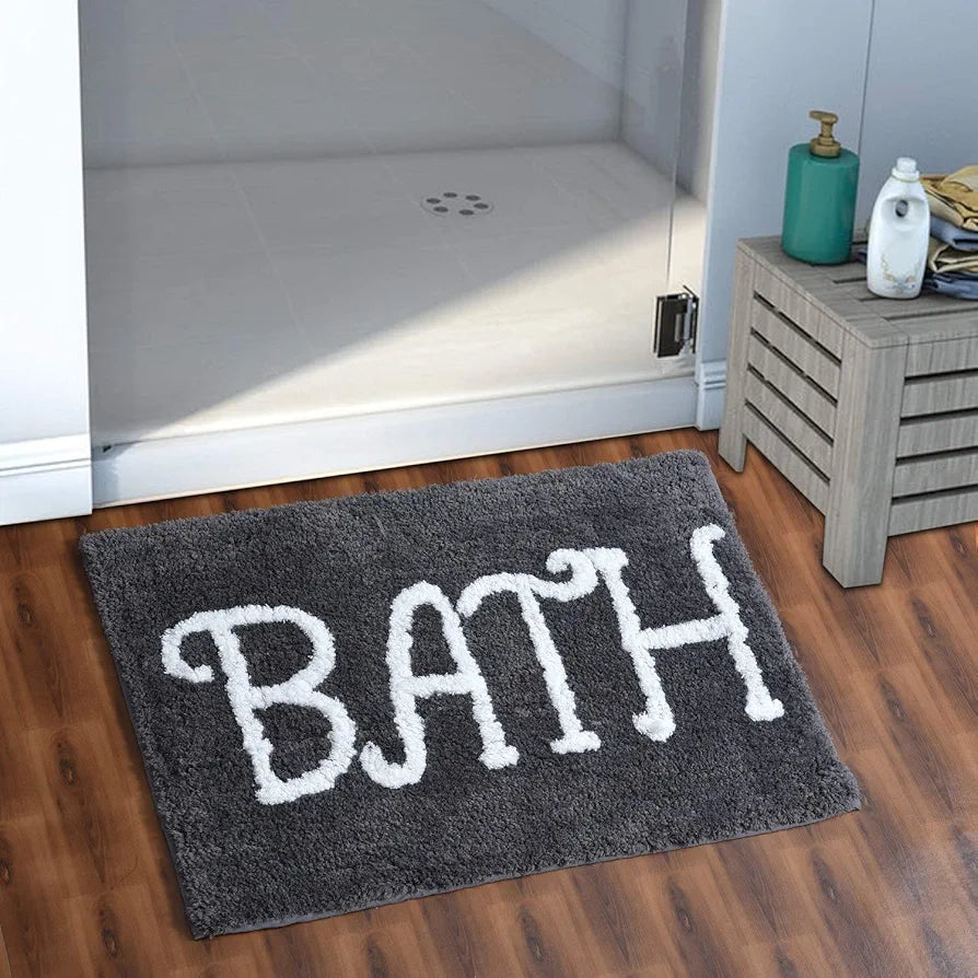 Aerohaven Modern Anti Slip Bathmat Grey Colour Microfiber