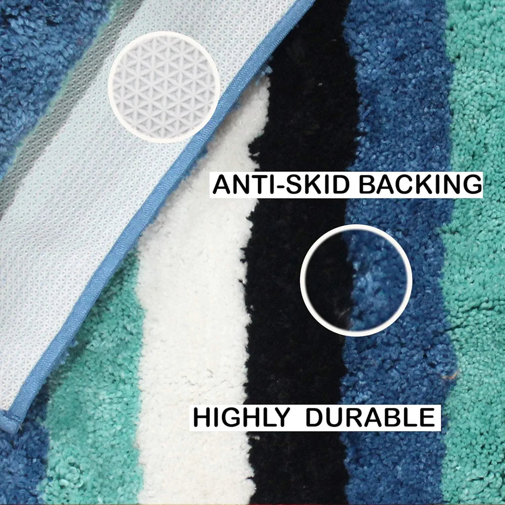 Luxe Home Jericho Runner 2500 Gsm Super Soft Microfiber Anti-Skid Washable Runner Colour Ocean 2x5 Feet