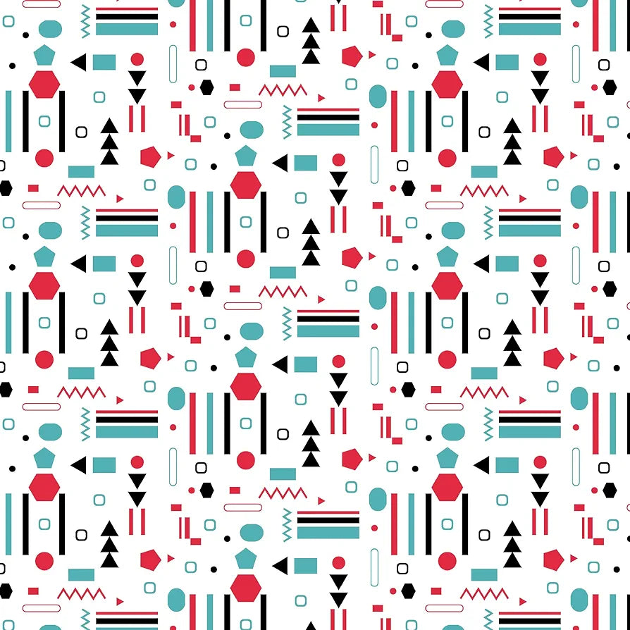 Divine Casa 144 TC Super Soft Cotton Bedsheet for Double Bed  144 Thread Count Abstract Colour Red Teal & White