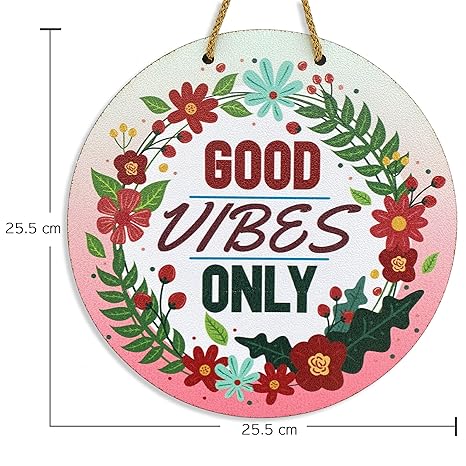 Sehaz Artworks Wooden Wall Hangings Home Decor Items stylish living room decorative Good Vibes Only
