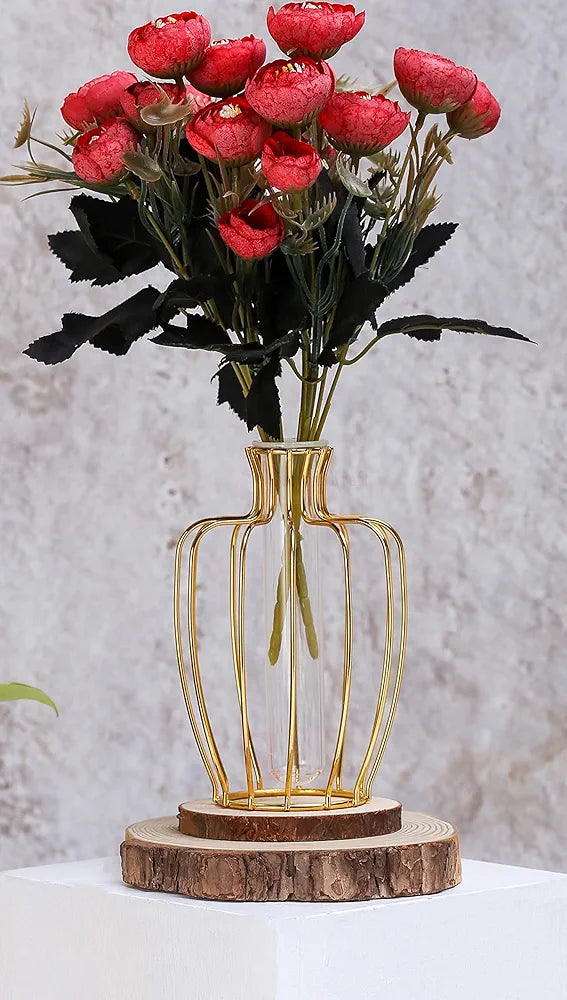 2 Pcs Artificial Rose Flower Sticks Red