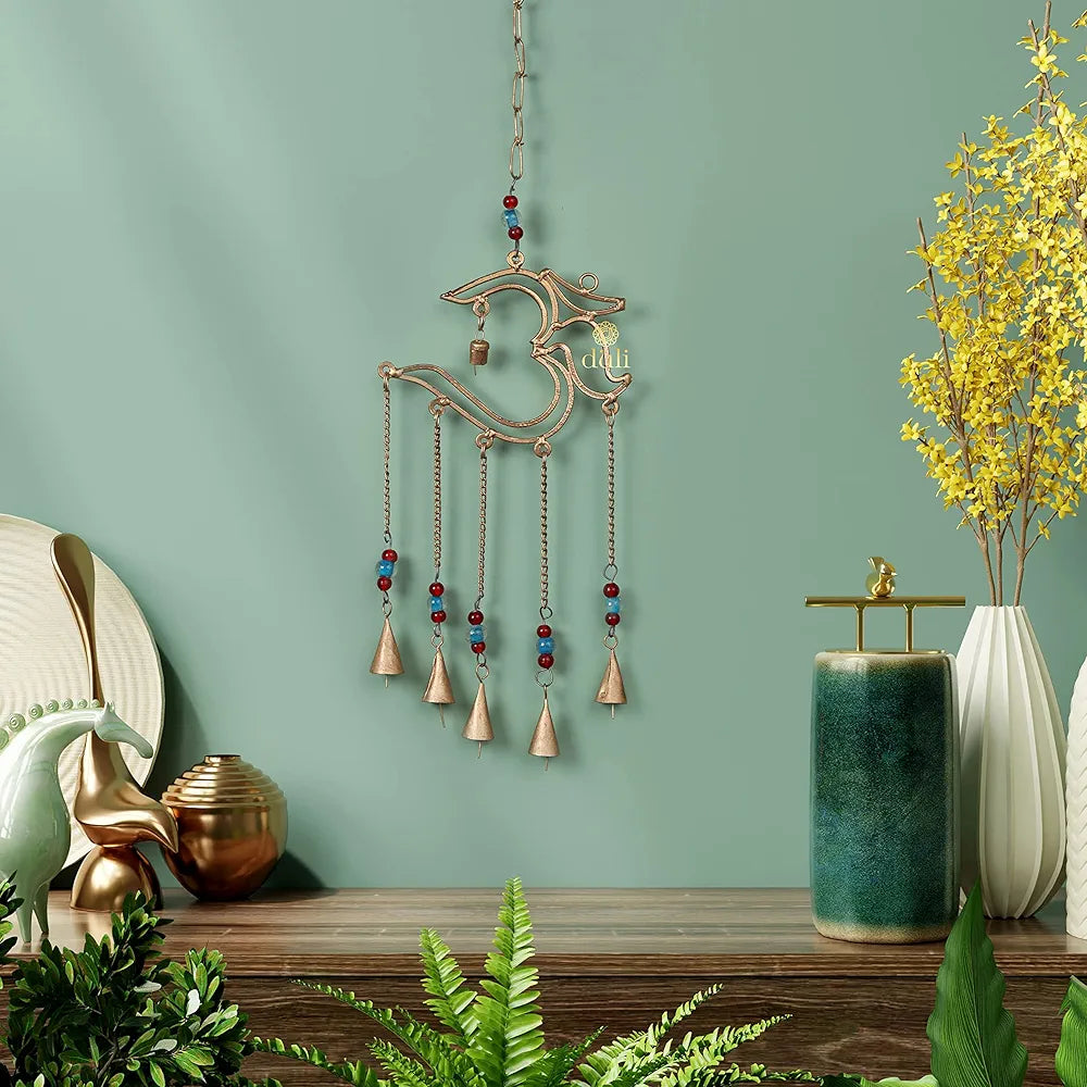 Duli Metal Om Windchime with Bells Feng Shui