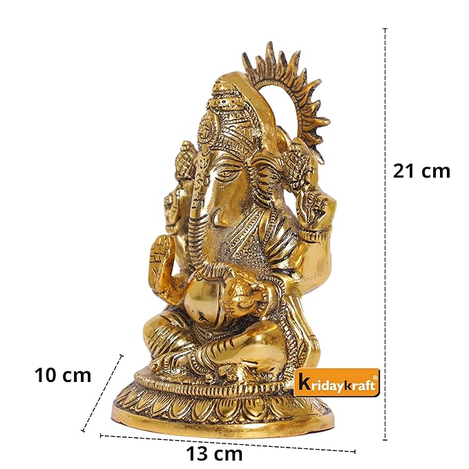 KridayKraft Ganesha Metal Statue For Temple Pooja Ganesha idol Murti Decorative