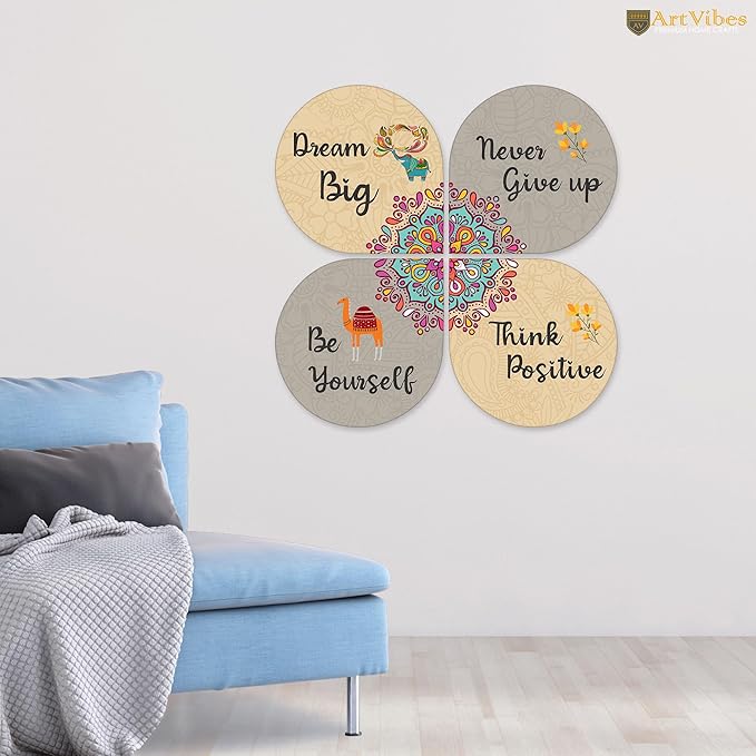 Artvibes Dream Big Quotes Wooden Wall Hanging for Home Decor | Modern Artworks Wall Decor Items