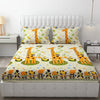 Fresh From Loom King Bedsheet For Double Bed Microfiber Floral Design Bed Spread Includes 2 Pillow Covers,144 TC Yellow
