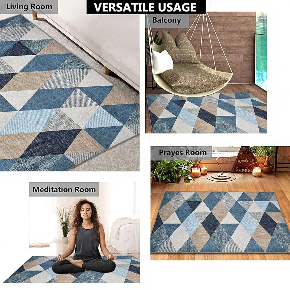 Ishro Home 3d Printed Bedside Runner Carpet Anti Skid For Home kitchen Colour Crystals
