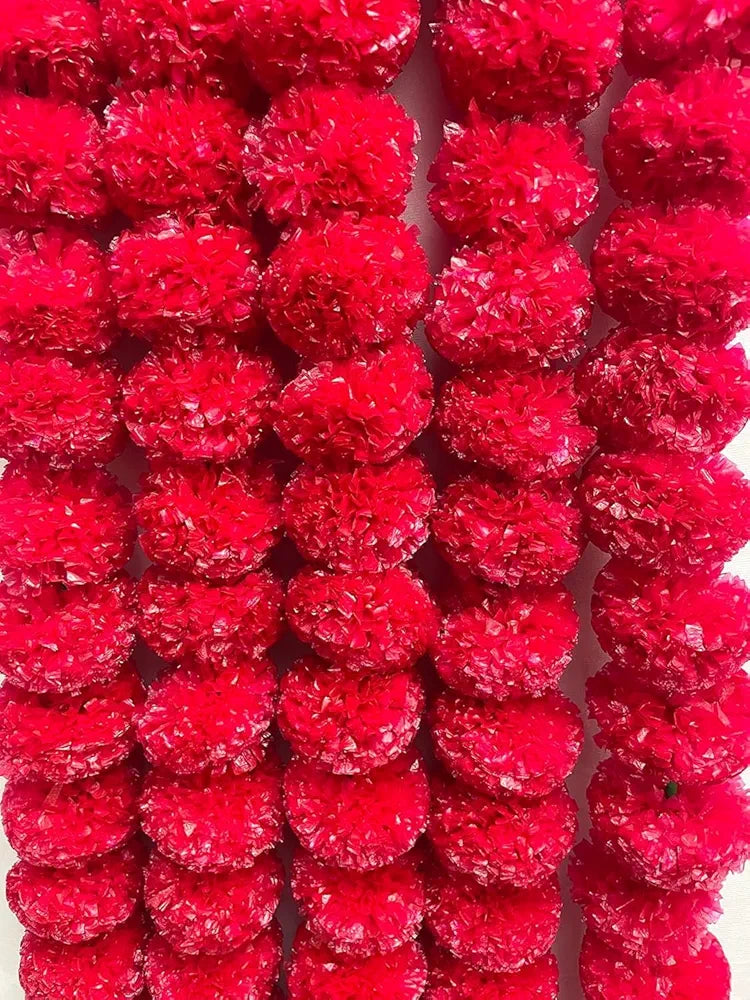 Artificial Marigold Fluffy Flowers for Decoration Pooja Room Toran Indian genda phool