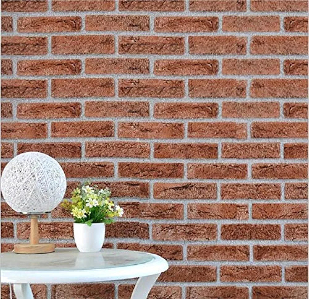 Jaamso Royals Light Red Brick Peel and Stick Wallpaper Wall Decor Manual