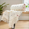 Sajavat Home Hand Knitted Pure Cotton 3 Seater Sofa Throw Colour Beige Multi