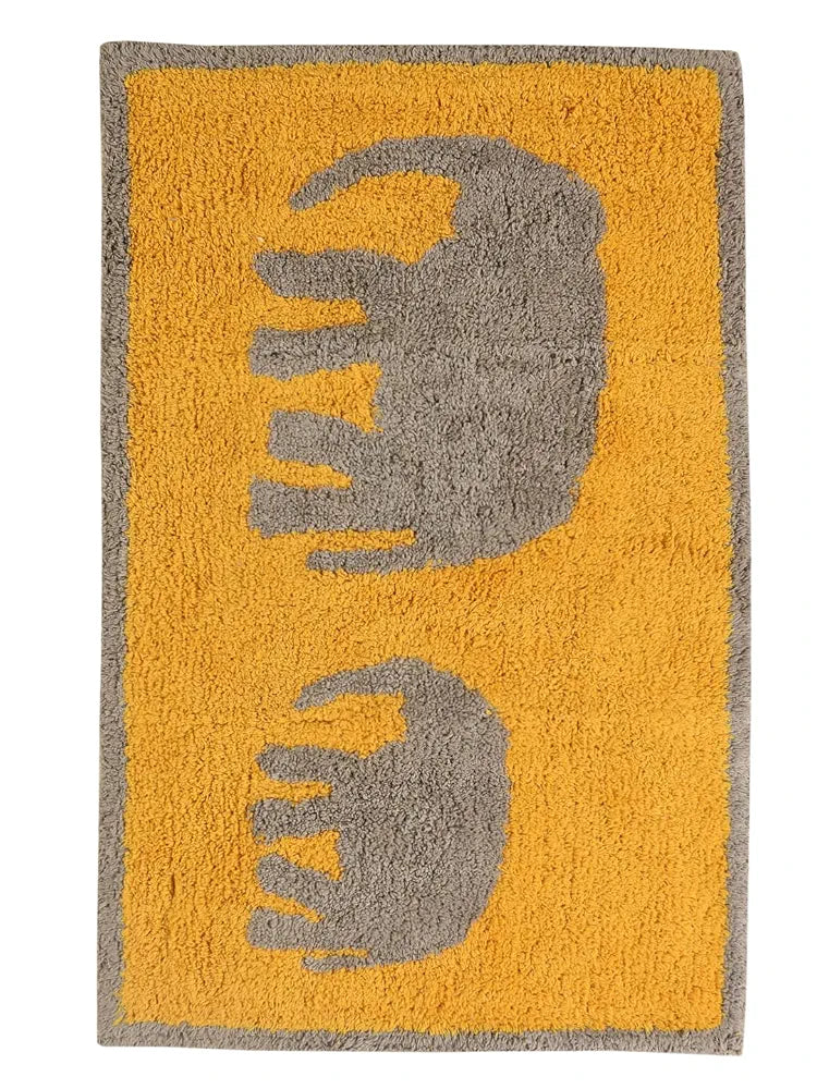 Sashaa World Elephant Patterned Bathmat Colour Yellow