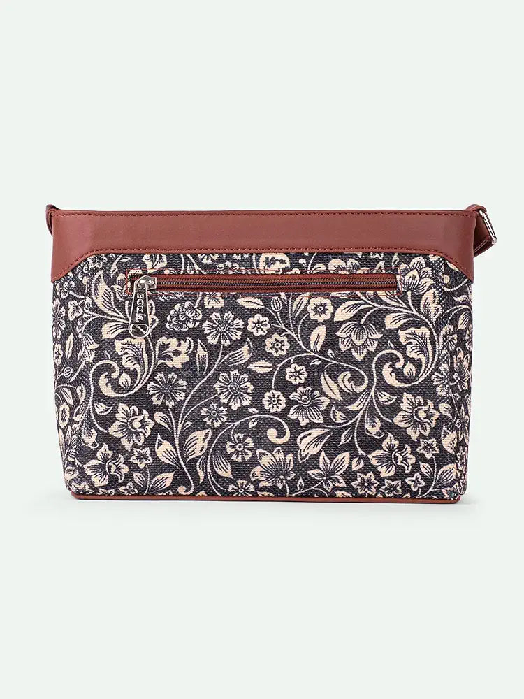 Zouk Harmony Sling Bag Crossbody Bags for Women Vegan Leather & Jute