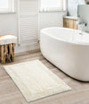 Sashaa World Super Absorbant Cotton Reversible Bath Rectangular Mat Bathroom Rugs Colour Ivory