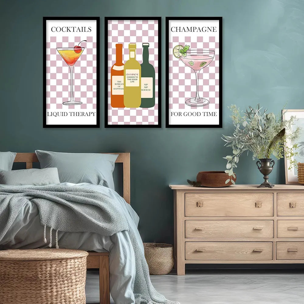 Kotart - Framed Posters for Cafe/Restaurant Cocktails  Set of 3