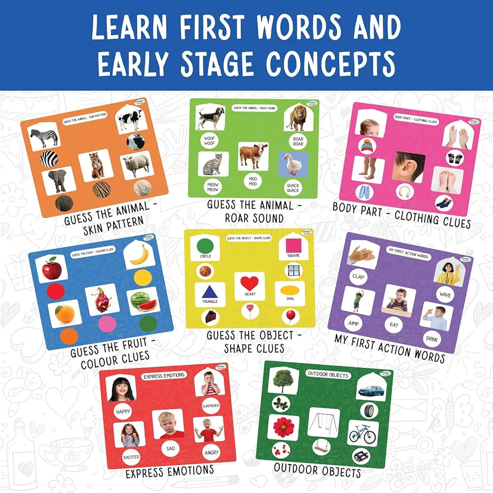 SparkLPlay Busy Book for Toddlers 1–3 | Peek A Boo Curiosity Kit | Montessori Activity Binder & Educational Toy | Learn Body Parts, Shapes, Emotions, Sounds | Birthday Gift for Boys & Girls Ages 1–3