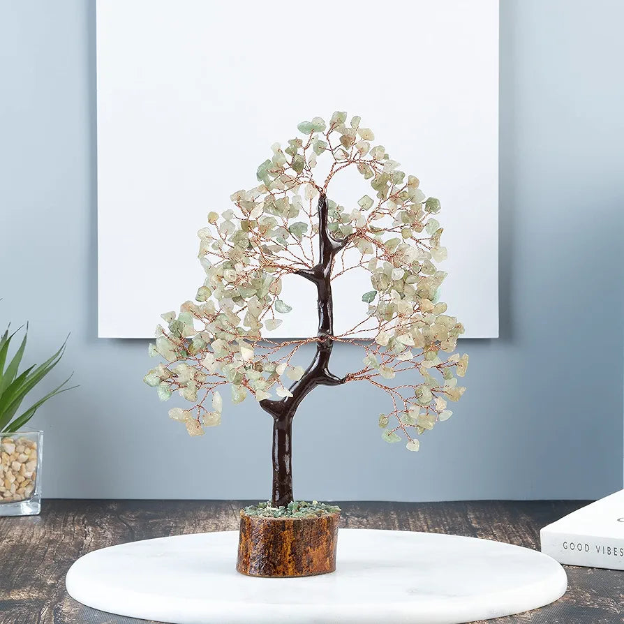 HindCraft Green Jade Crystal Tree Copper Wire 10-12 inch