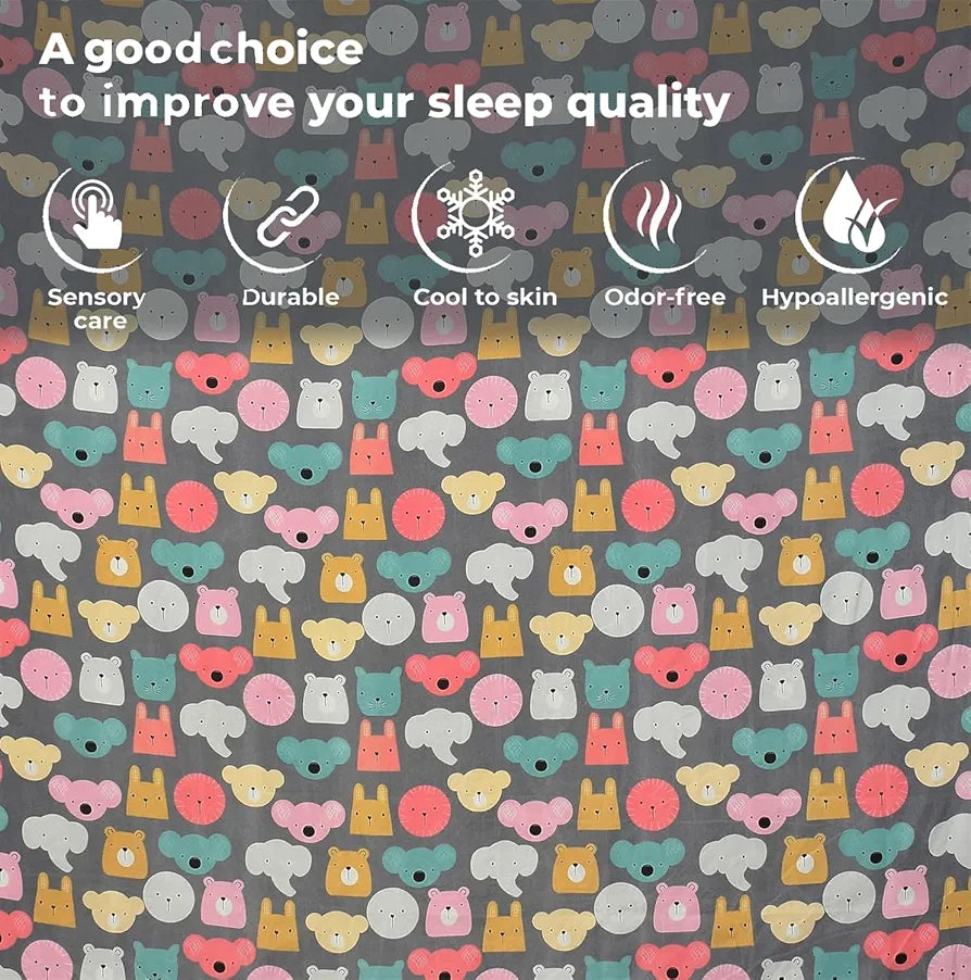 Fresh From Loom Glace Cotton Wrinkle Free Soft Hypoallergenic Bed Sheet Cartoon Printed Single Bedsheet With One Pillow Cover For Kids 144 tc Black