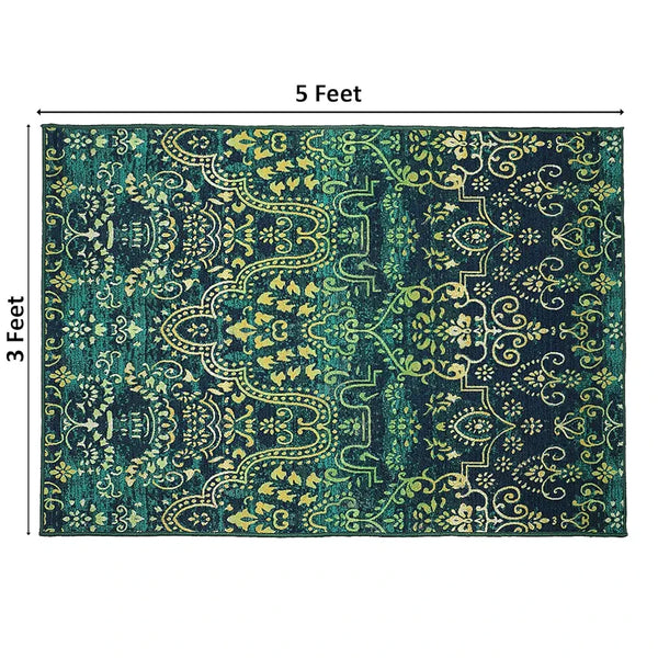 Status Contract 3D Printed Carpet Rug Runner with Anti Slip Backing Polyester