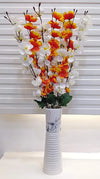 Artificial Flowers Bunch Cherry Blossom Ideal for vase Without vase Orange Mix 55 cm Height Fabric