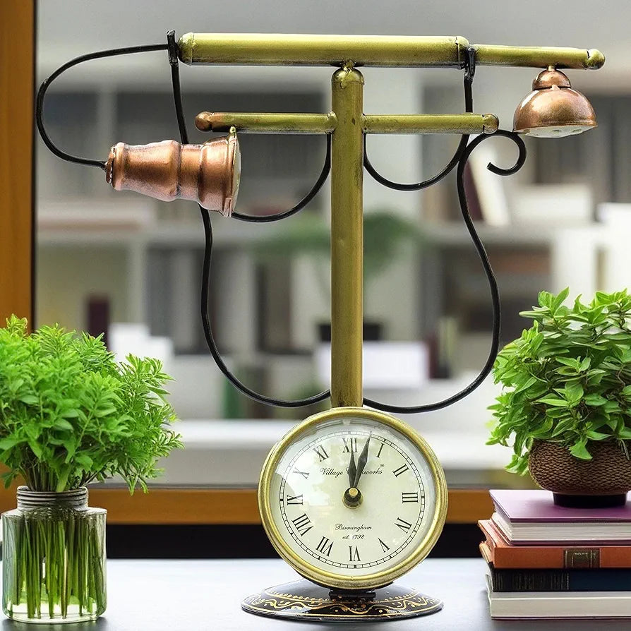 Kraftskala Iron Vintage Retro Tabletop Analog Clock Showpiece Classic