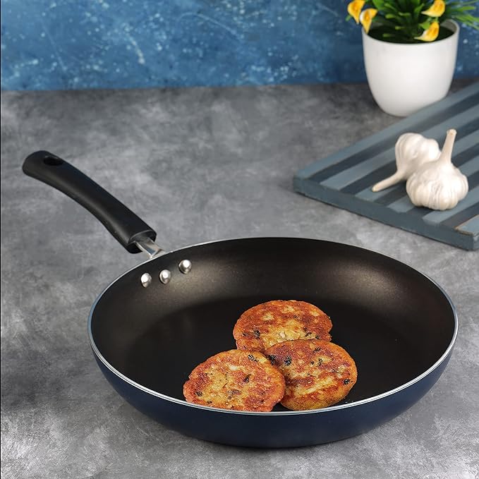 Vinod Zest Aluminium Non Stick Frypan - 28 cm | Skillet Pan | 3 Layer Ceramic Coating | 3 mm Thick
